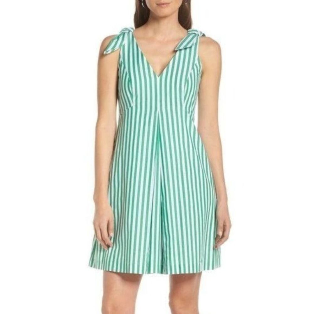 1901 Striped Tie Shoulder Dress 6